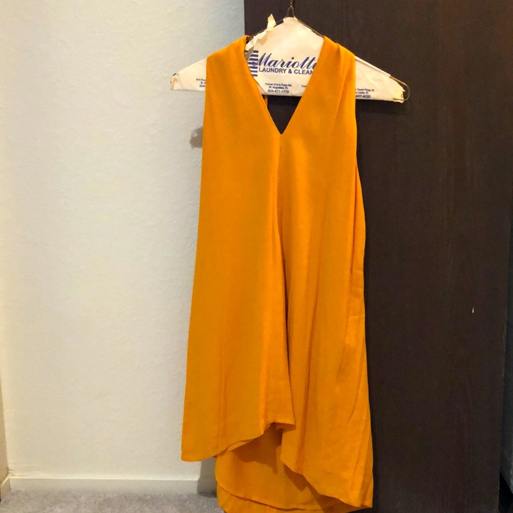 Forever 21 mustard high neck short dress